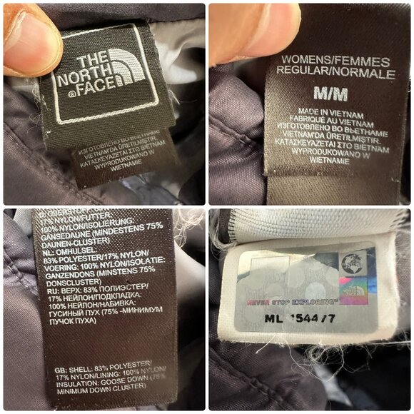 North Face 550 Down Puffer Vest Womens Medium Purple Mock Neck Full Zip Gorpcore - Picture 4 of 14
